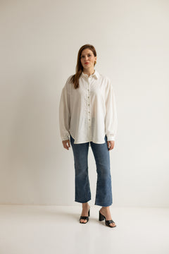 Summer Button-up Shirt White