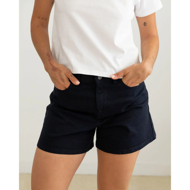 Twill Denim Shorts Navy Blue