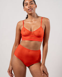 Mesh Highwaist Briefs Fiery Red