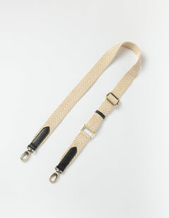 Herringbone Tasriem Zand & Zwart, Classic leer