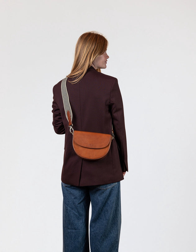 Ava Classic Leather Bag Cognac