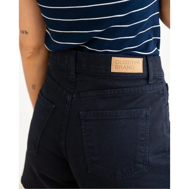 Twill Denim Shorts Navy Blue
