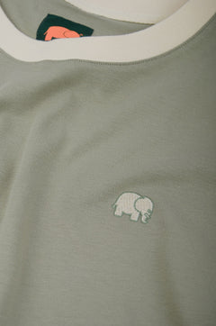 Heren Color Block T-shirt Iron Veil Grey