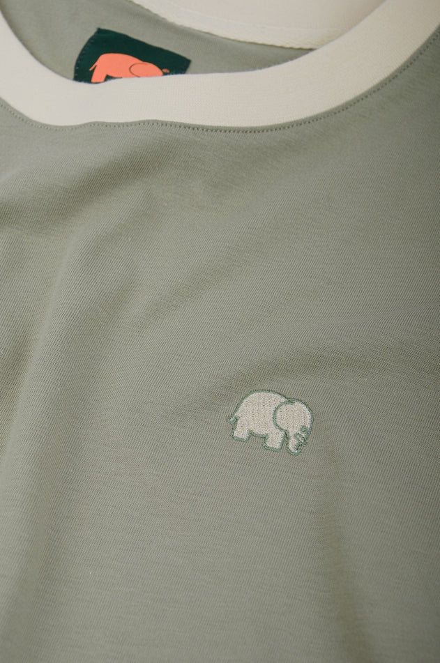 Heren Color Block T-shirt Iron Veil Grey
