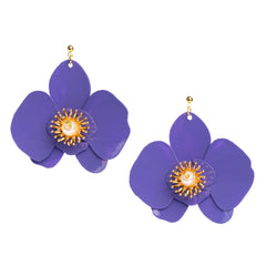 Butterfly Orchid Stud Earrings White