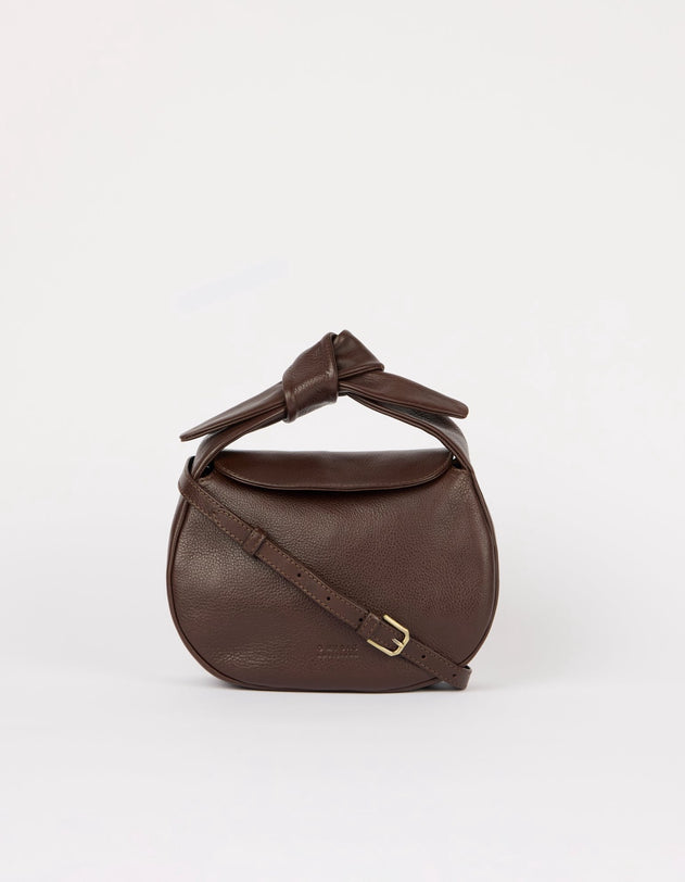 Coco Croissant Tas Chocoladebruin, Soft Grain leer