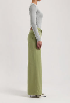Sara High Loose Flow Jeans Olive