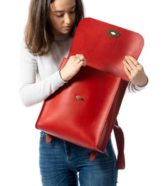 Leather Backpack Artist Collection Cuoio Red