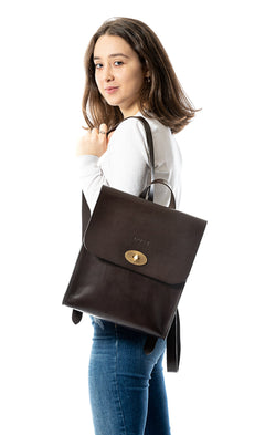 Leather Backpack Artist Collection Cuoio Dark Brown