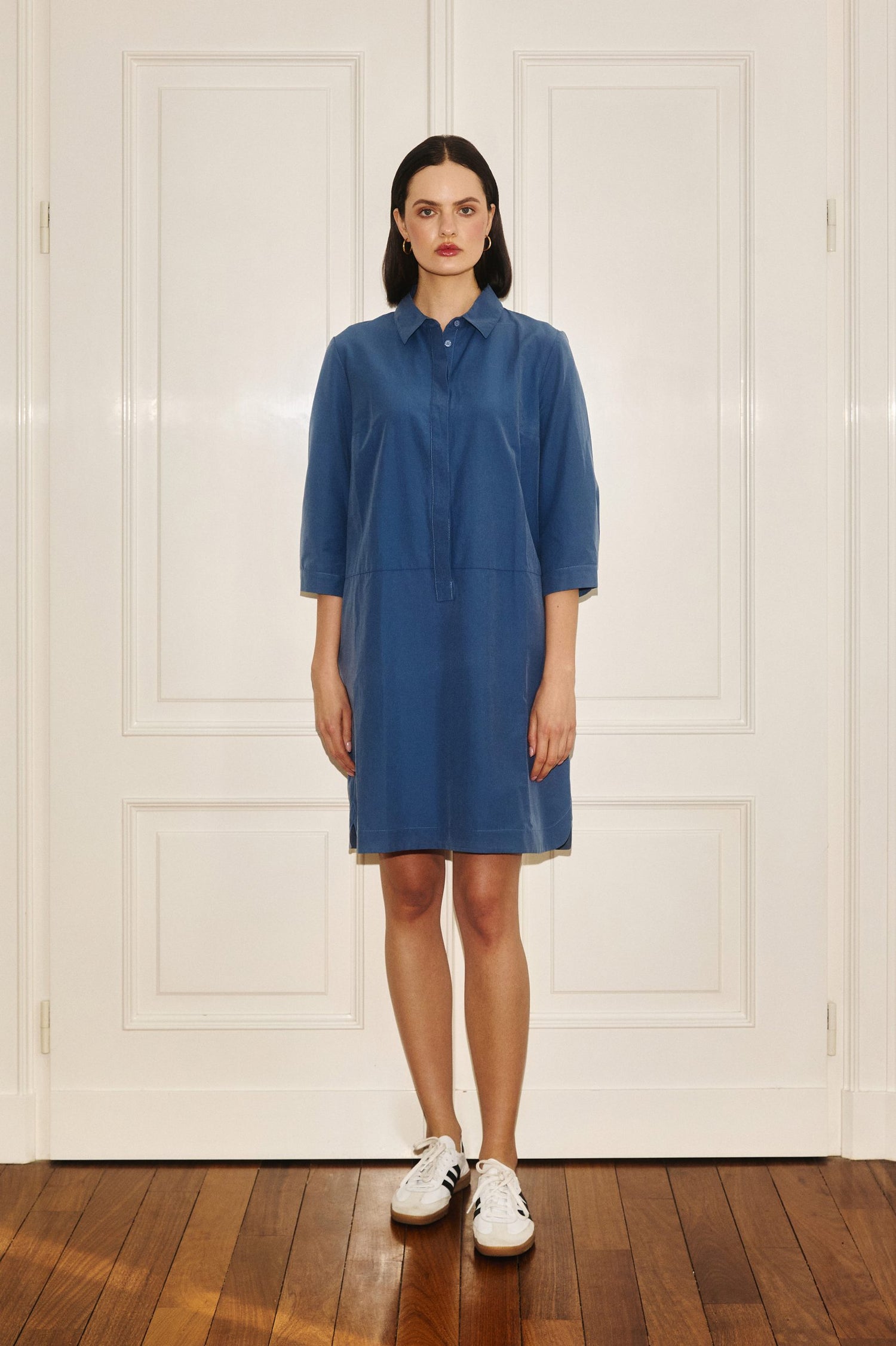 Midi Shirt Dress Blue