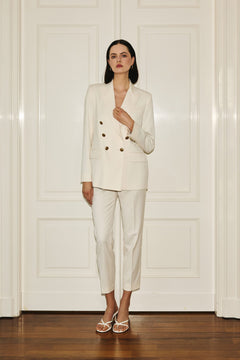 Double-Breasted Blazer Ecru