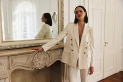 Double-Breasted Blazer Ecru
