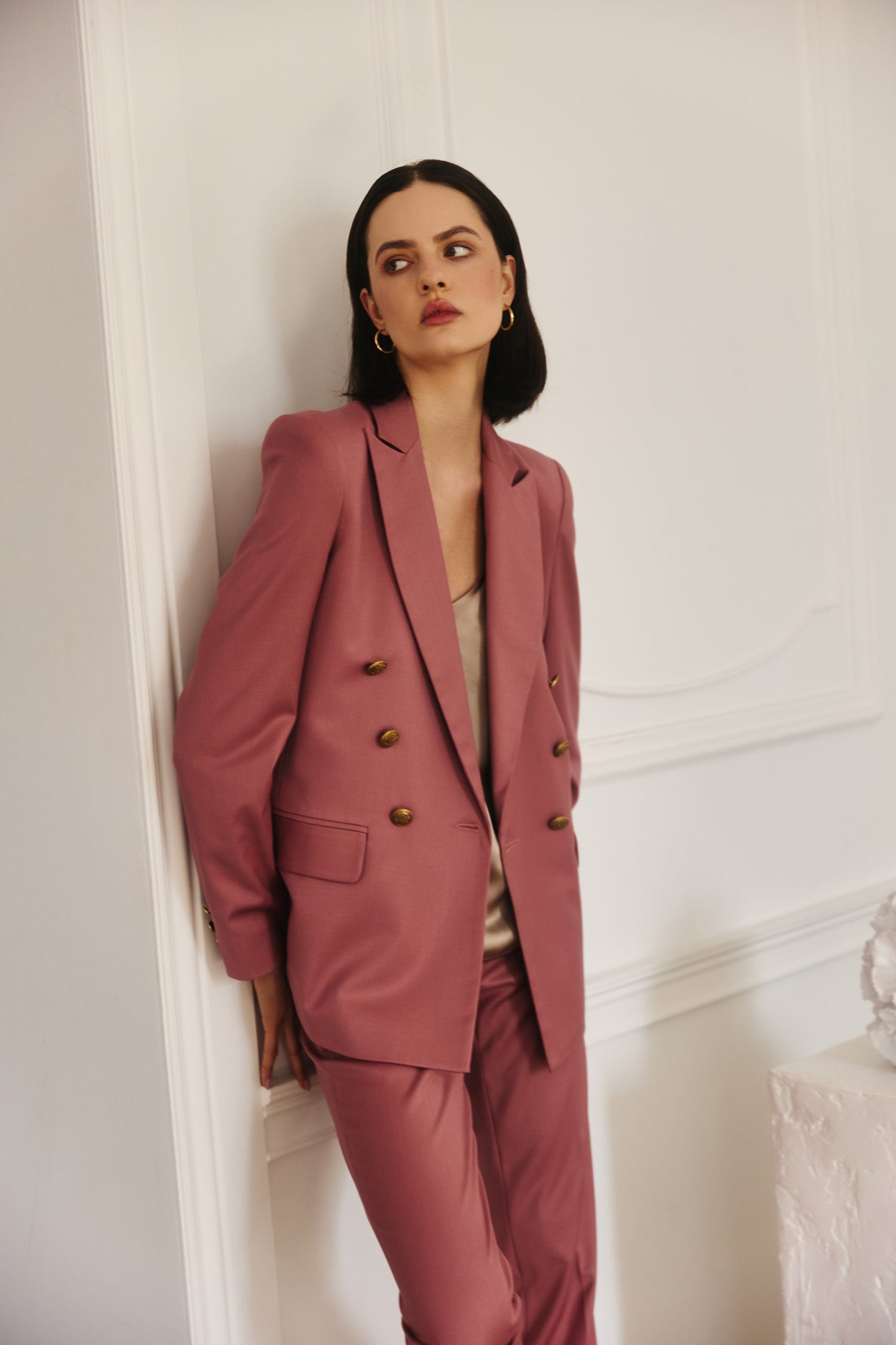 Double-Breasted Blazer Dusty Pink