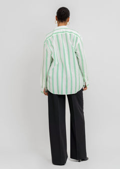 Miles Linen Blouse Groen & Wit