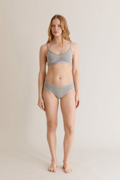 Paloma Organic Cotton Lace Briefs Grey