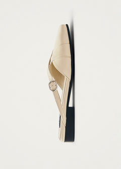 Adria Onix Cream Leather Mules