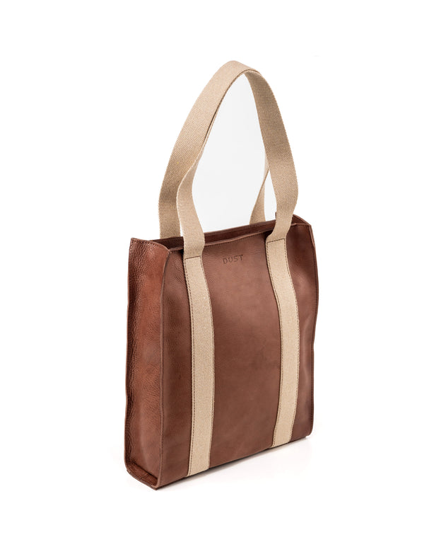 Leather Tote Tobacco Manhattan Collection