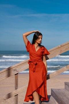 Annika Dress Burnt Orange - IVALO.COM