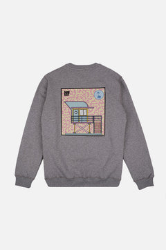Heren Antonyo Marest x Trendsplant Art Hut Sweater Sport Grey