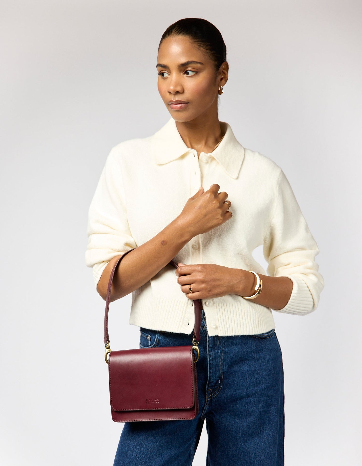 Audrey Mini Tas Donkerkersrood