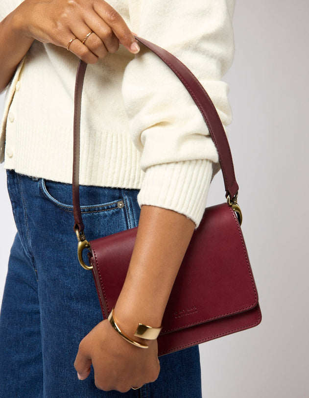 Audrey Mini Tas Donkerkersrood