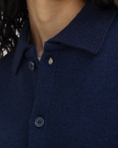 Knit Unisex Merino Wool Shirt Blue