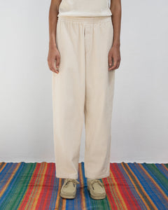 Wide Organic Cotton Unisex Cord Pant White