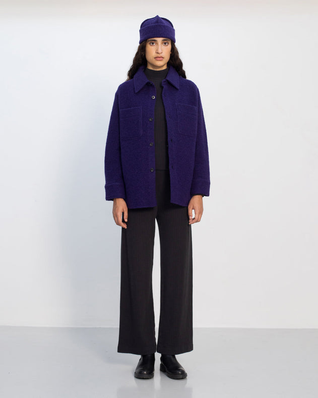 Thick Overshirt Wool-Blend Deep Purple