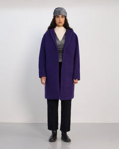 Formal Unisex Wool-Blend Coat Purple