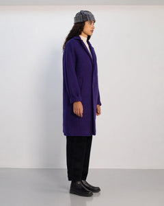 Formal Unisex Wool-Blend Coat Purple