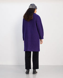 Formal Unisex Wool-Blend Coat Purple