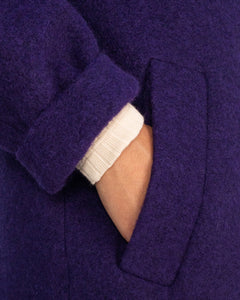 Formal Unisex Wool-Blend Coat Purple