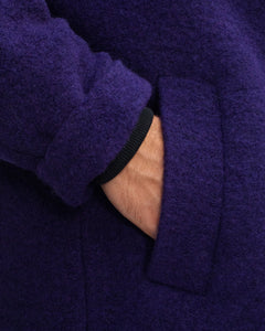 Formal Wool-Blend Coat Purple