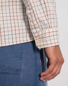 Casual Organic Cotton Shirt Off-White Check