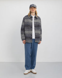 Thick Overshirt Wool-Blend Grey Stripe