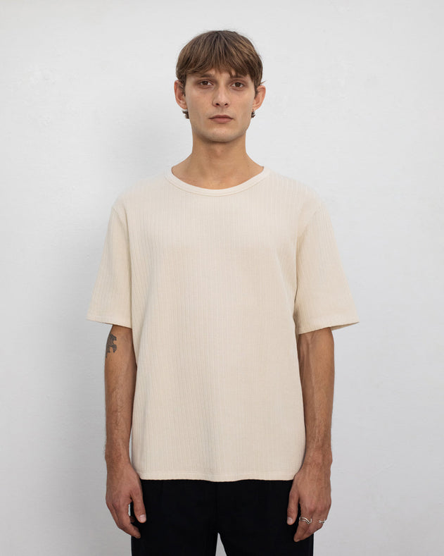 Ribbed T-Shirt Beige