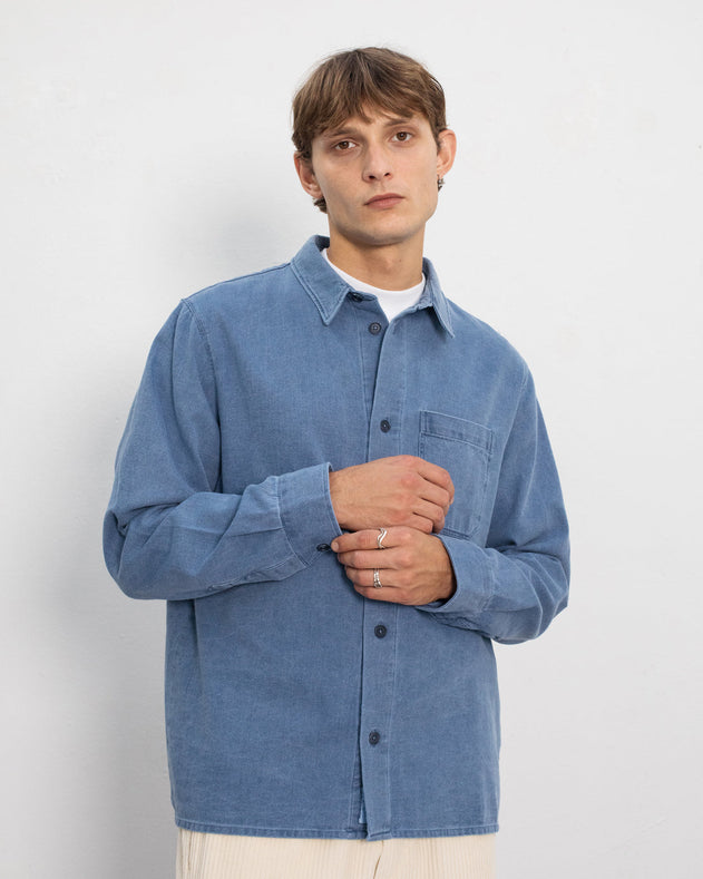 Casual Recycled Denim Shirt Blue