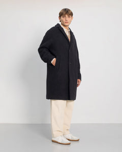 Formal Wool-Blend Coat Black