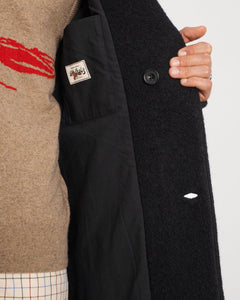 Formal Wool-Blend Coat Black