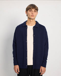 Knit Merino Wool Shirt Blue