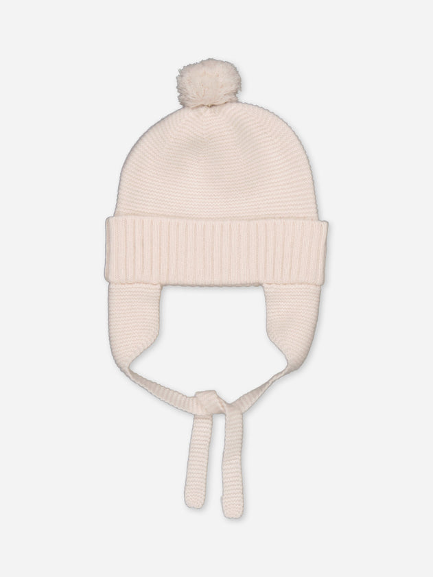 Baby's Cashmere Pompom Beanie Ivory