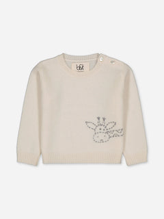 Baby's Embroidered Cashmere Sweater Giraffe