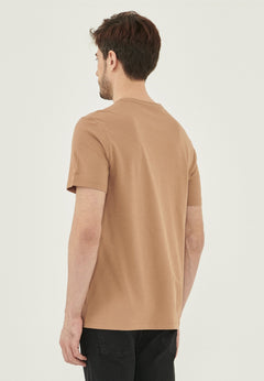 Men's Basic Round Neck T-Shirt Light Brown