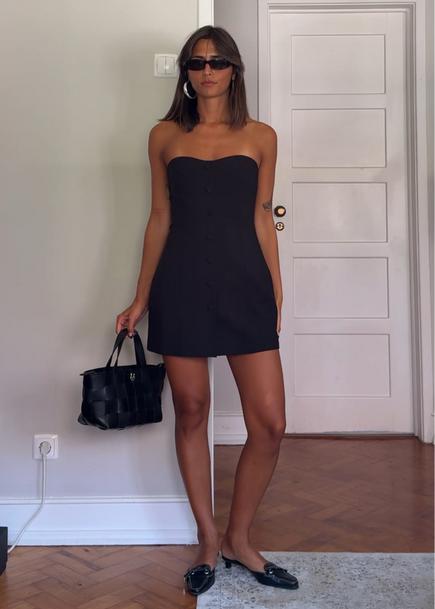 Jagger Strapless Mini Jurk Zwart