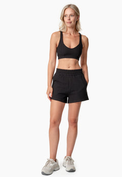 Bella Wafel Croptop Zwart