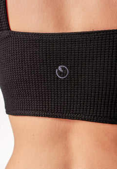 Bella Wafel Croptop Zwart