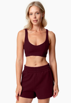 Bella Wafel Croptop Bordeaux
