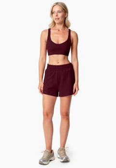 Bella Wafel Croptop Bordeaux