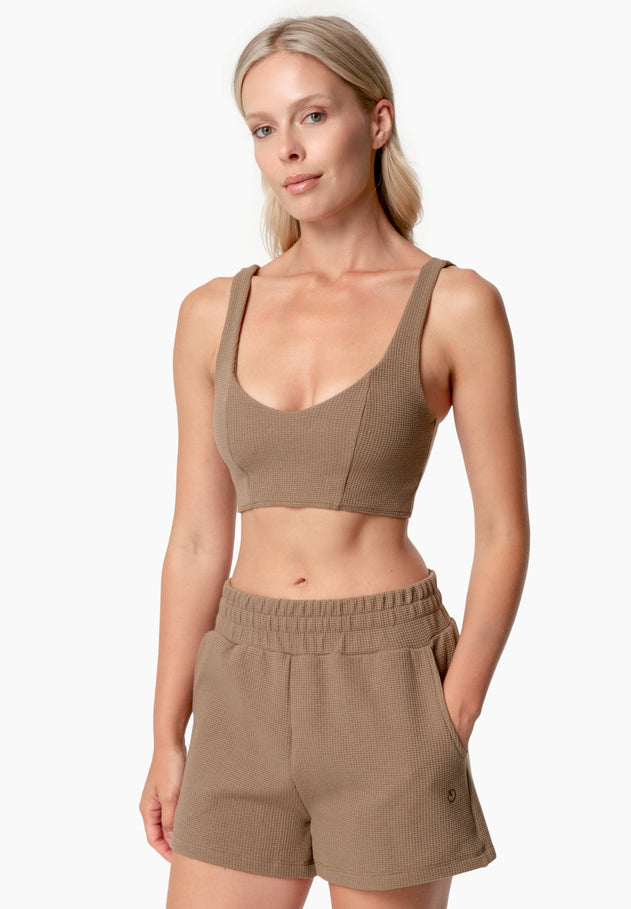 Bella Wafel Croptop Gravel