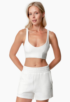 Bella Wafel Croptop Gebroken wit